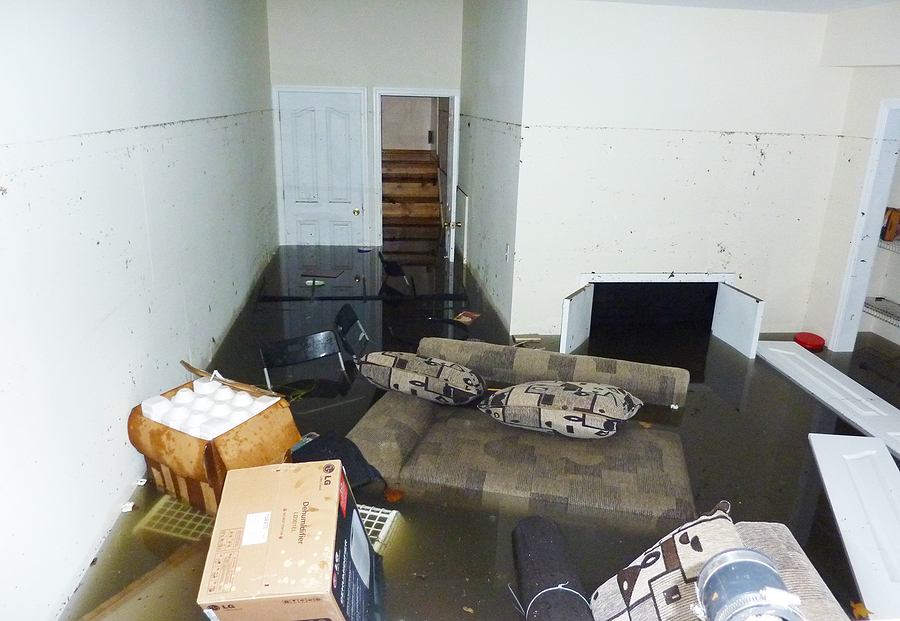 Completely flooded basement
