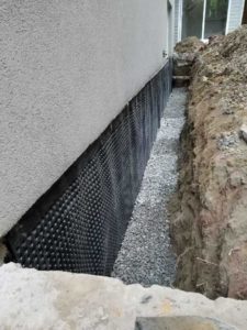 Trench around a basement's exterior